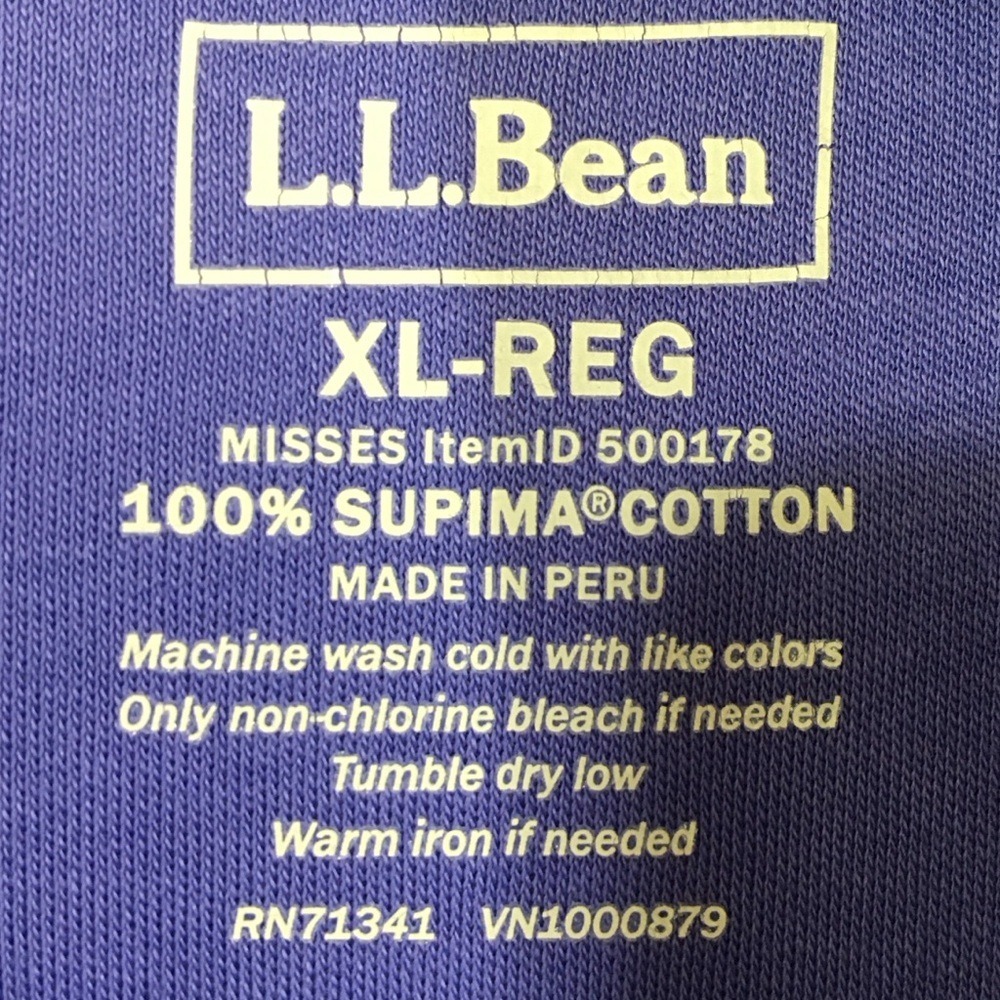 L. L. Bean XL Regular Lilac Purple Knit Cardigan 100% Supima Cotton Lightweight - Picture 5 of 6